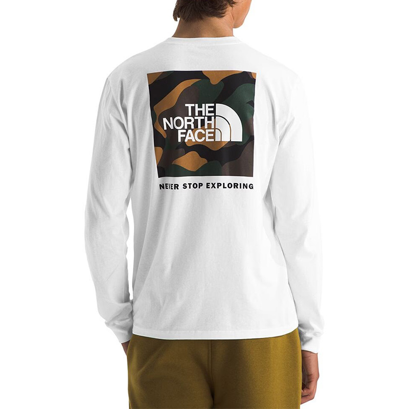 [THE NORTH FACE] NSE BOXロゴ TNFホワイト＆カモ柄 ロンT THE NORTH FACE ザ・ノース・フェイス【THE FACE】Men's Long