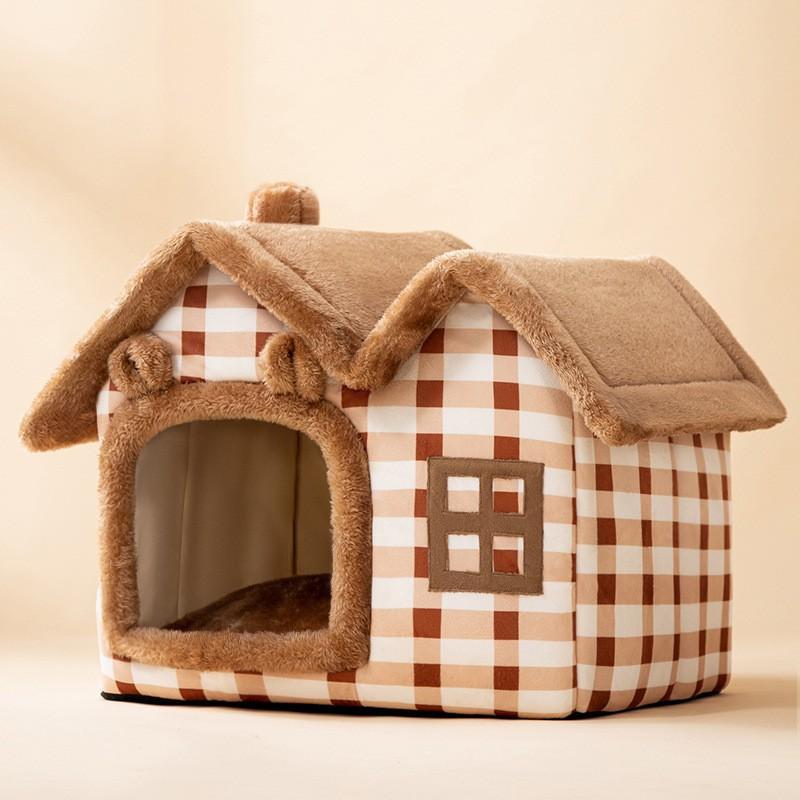 ペットハウス 犬 猫 ペットベッド 冬 ネコ 三角屋根 洗える 折畳み式 クッション 柔らかい 可愛い ふわふわ 暖かい ぐっすり眠れる ドーム型｜jewel-fasion｜03