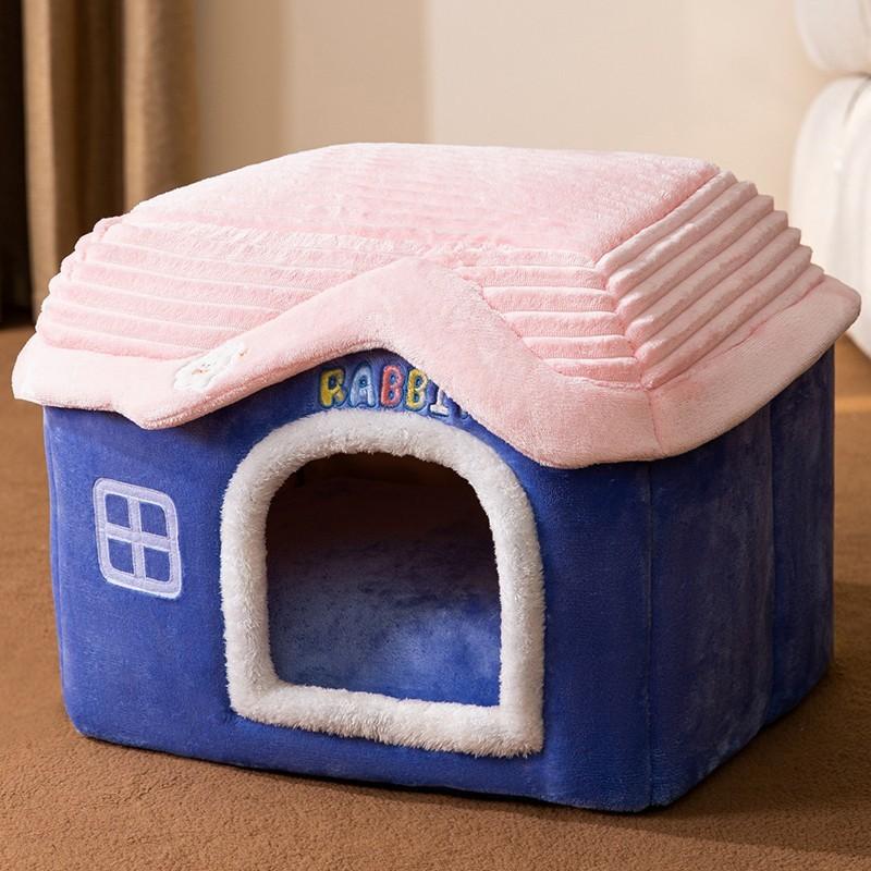 ペットハウス 犬 猫 ペットベッド 冬 ネコ 三角屋根 洗える 折畳み式 クッション 柔らかい 可愛い ふわふわ 暖かい ぐっすり眠れる ドーム型｜jewel-fasion｜04