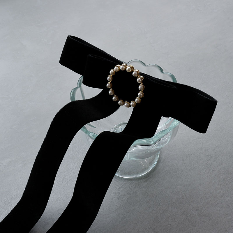 Jewel VOX バレッタ 髪留め リボン パール ヘアアクセサリー 30代 40代