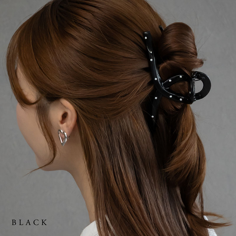 Jewel VOX ヘアクリップ ヘアアクセサリー ドット 水玉 ブラック