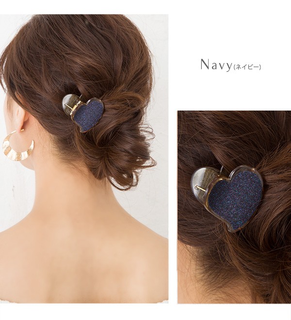 Jewel VOX ヘアクリップ クリップ ヘアアクセ ハート ラメ グリッター