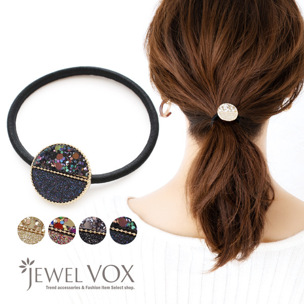 Jewel VOX ヘアゴム ヘアポニー ヘアアクセ サークル型 ラメ