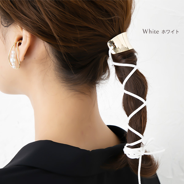 Jewel VOX ポニーフック ヘアアクセサリー スエード 紐 ゴールド