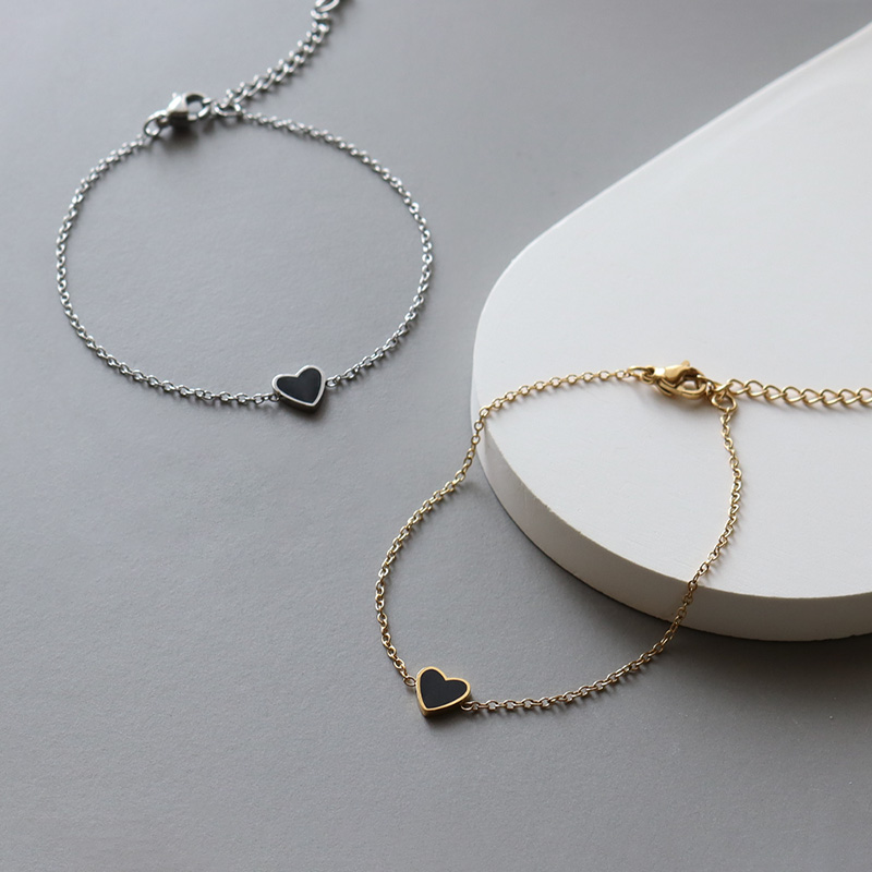 Jewel VOX ブレスレット レディース ハート チェーン ブラック