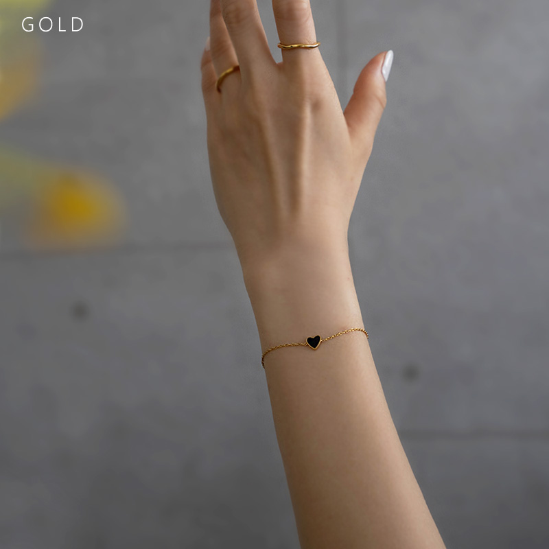 Jewel VOX ブレスレット レディース ハート チェーン ブラック