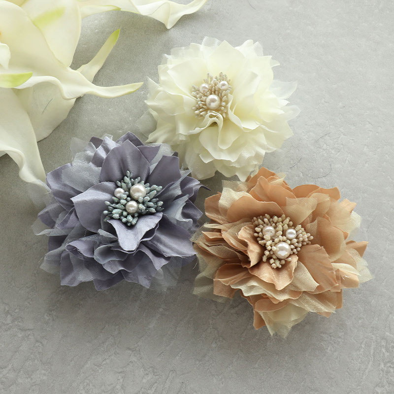 Jewel VOX コサージュ ブローチ お花 立体 フラワー パール フォーマル