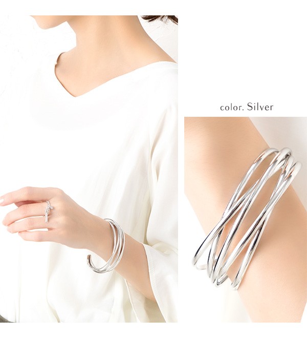 Jewel VOX ブレスレット バングル 金属アレルギー対応 5連 五連 クロス