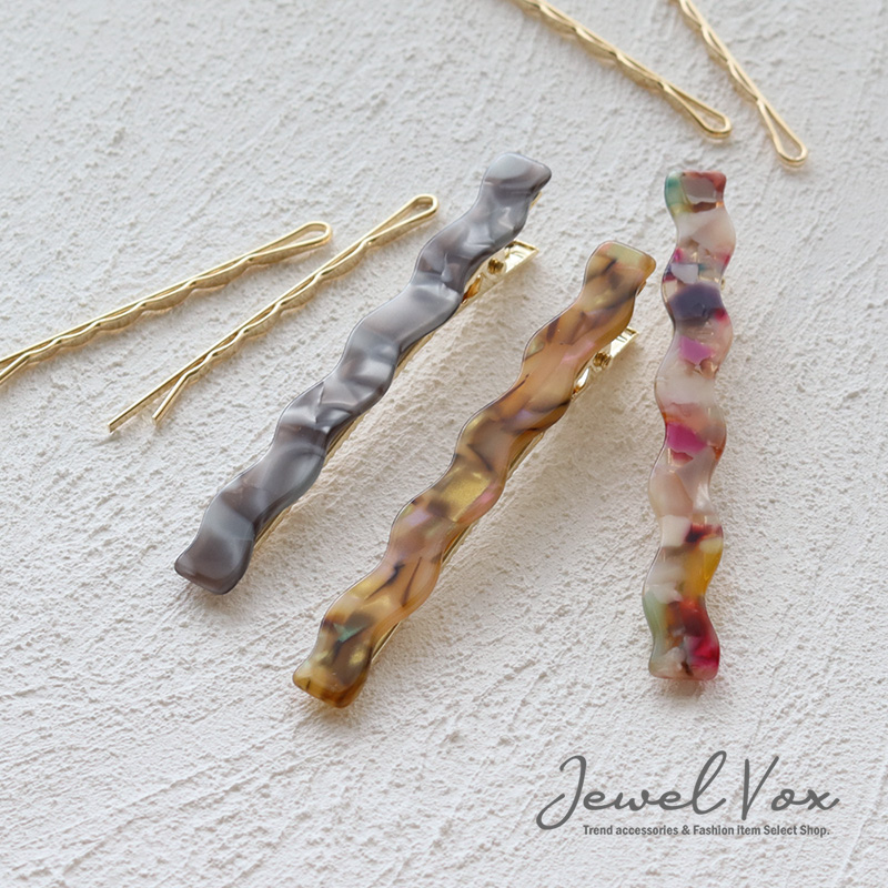 Jewel VOX ヘアクリップ ヘアピン セット 3点 アセテート素材