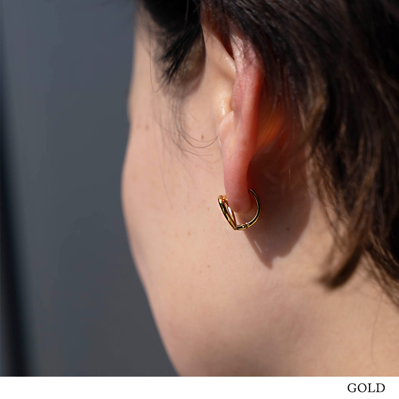 AGMES ゴールドヴェルメイユ フープピアス【関税なし】 ifumé】金属アレルギー対応！大きめフープピアス サージカル