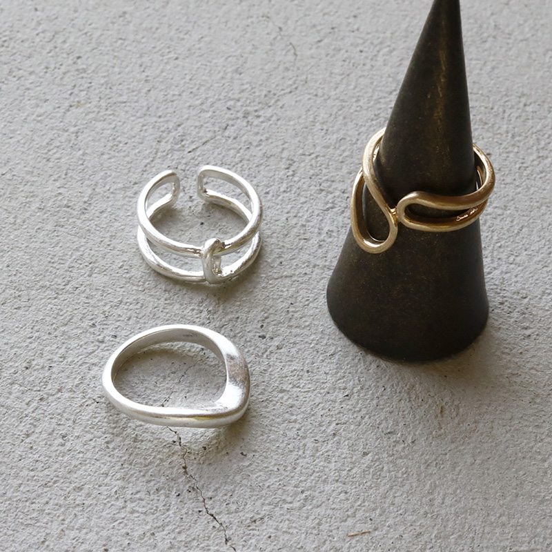 Jewel VOX 指輪 リング レディース 3点 リングセット メタル 大ぶり ご