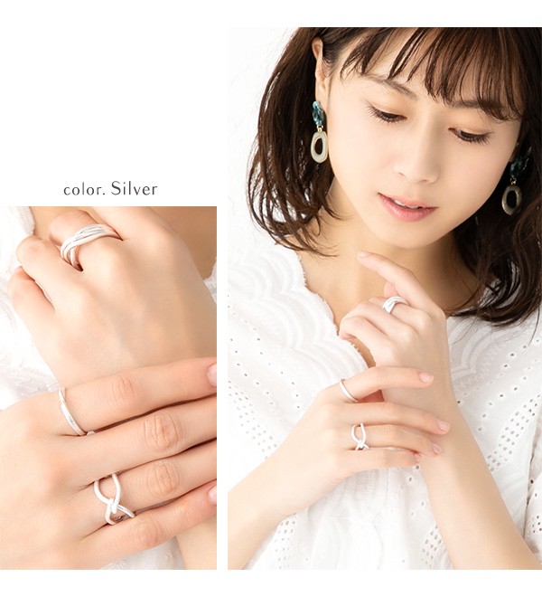 Jewel VOX 指輪 リング 3点 セット レディース 女性 シンプル メタル