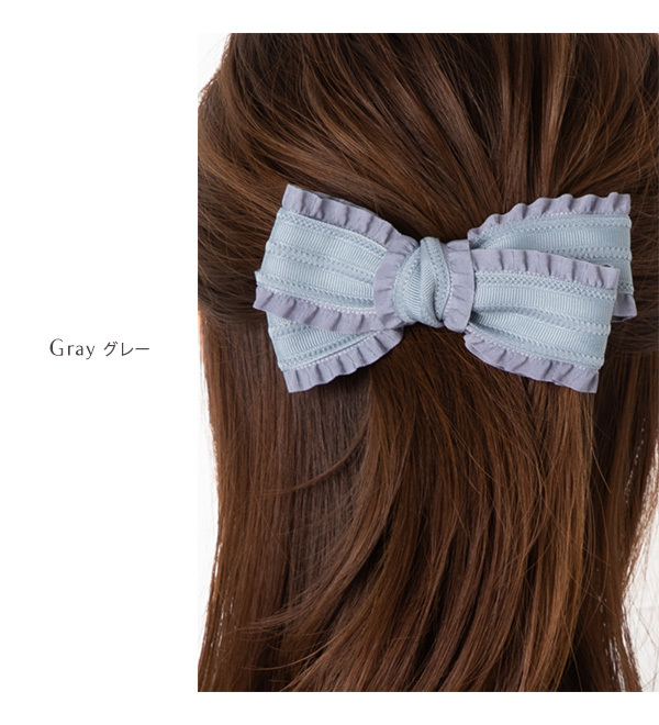 Jewel VOX バレッタ ヘアアクセ レディース フリル リボン