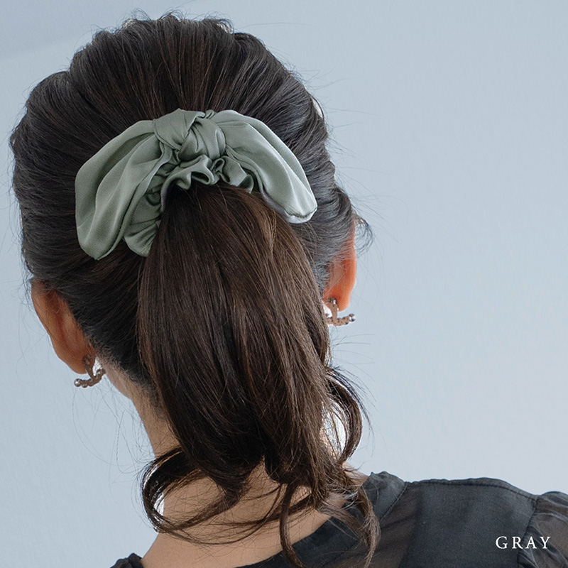 Jewel VOX シュシュ ヘアゴム ヘアアクセ レディース リボン サテン調