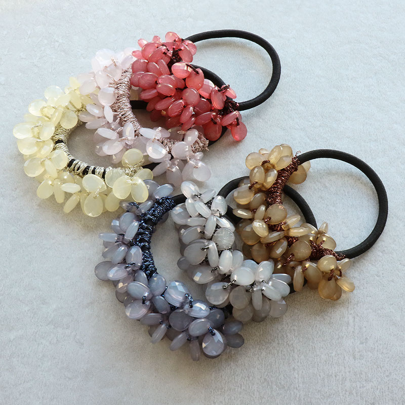 Jewel VOX ヘアゴム ヘアアクセサリー 大人っぽい ドロップ ビーズ