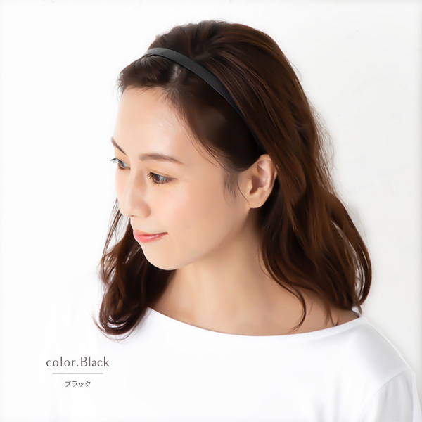 Jewel VOX カチューシャ 仕事 ヘアバンド レザー 合皮 細 華奢