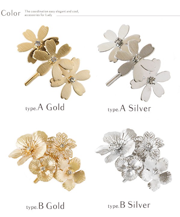 Jewel VOX ポニーフック ヘアアクセ レディース ヘアピン フラワー