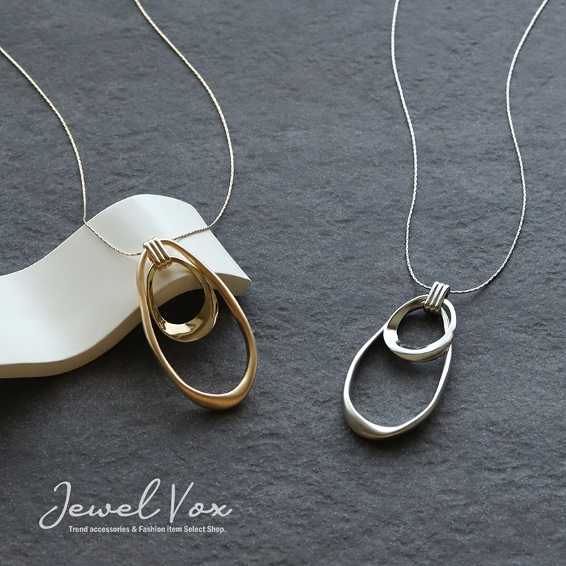 Jewel VOX ネックレス ロングネックレス レディース オーバル ドロップ