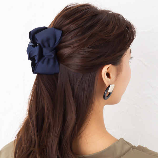 クリアゴールド リボン型ヘアクリップ リボン型ヘアクリップ ゴールド