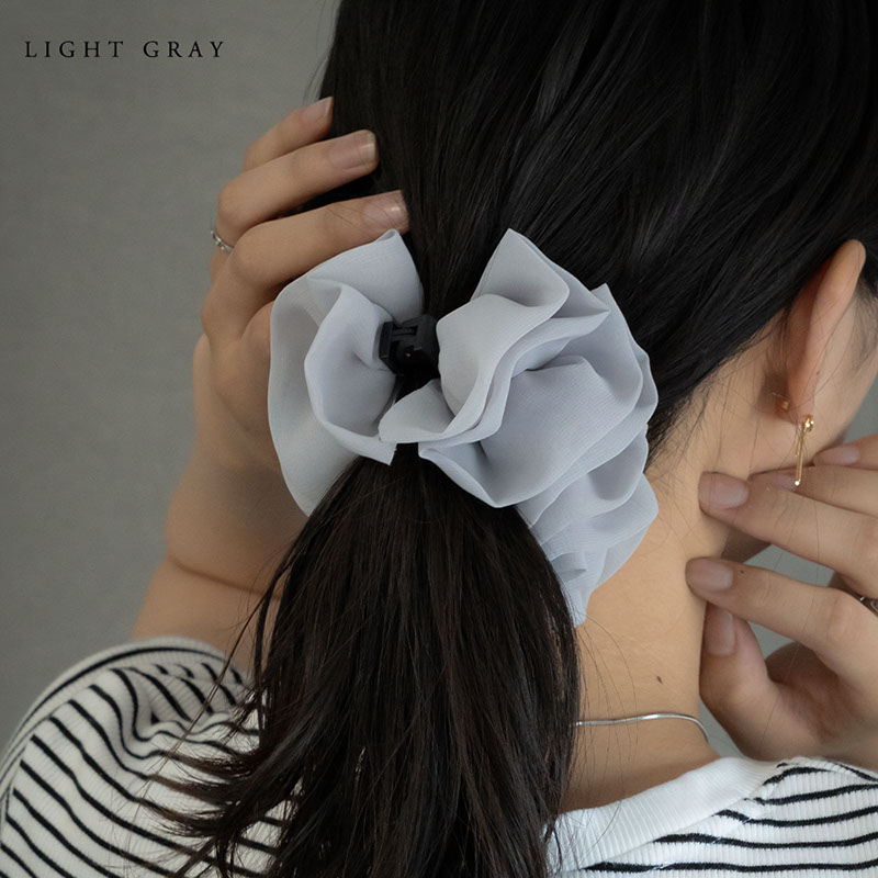❤️人気商品❤️ヘアクリップ 大きめ リボン ヘアアクセ シフォン フラワー v00300.jpg