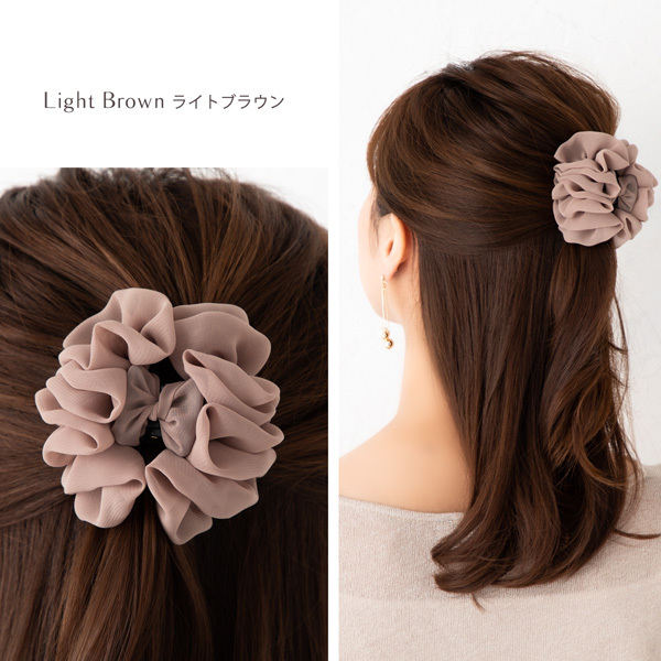 Jewel VOX ヘアクリップ ヘアアクセ ドレープ シフォン フリル