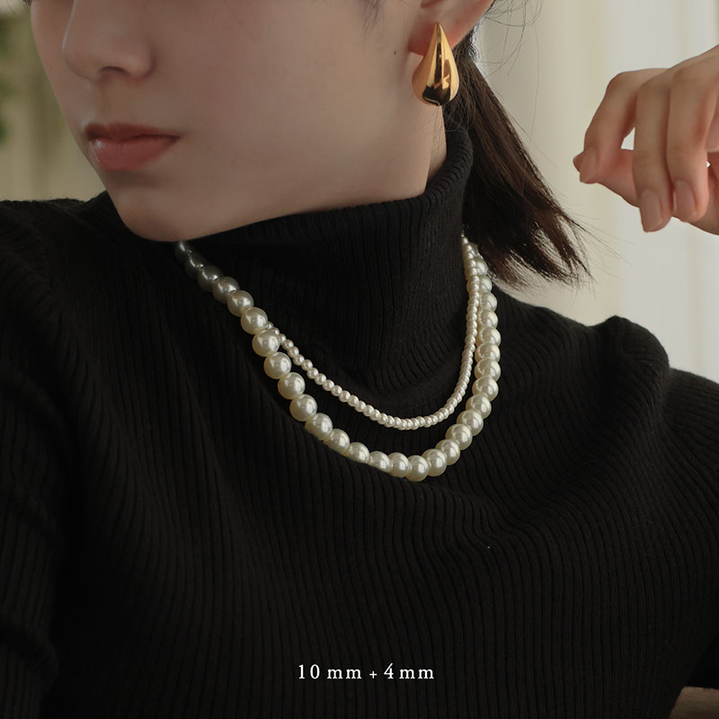 Jewel VOX ネックレス ショート レディース ニッケルフリー パール 2本