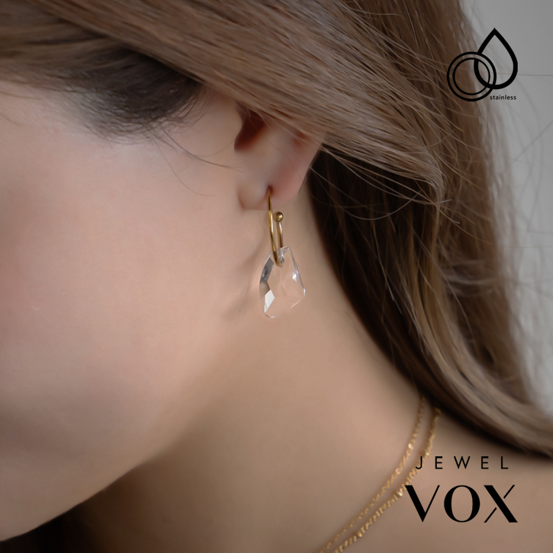 Jewel VOX ピアス ステンレス製 金属アレルギー アクリル フープ 