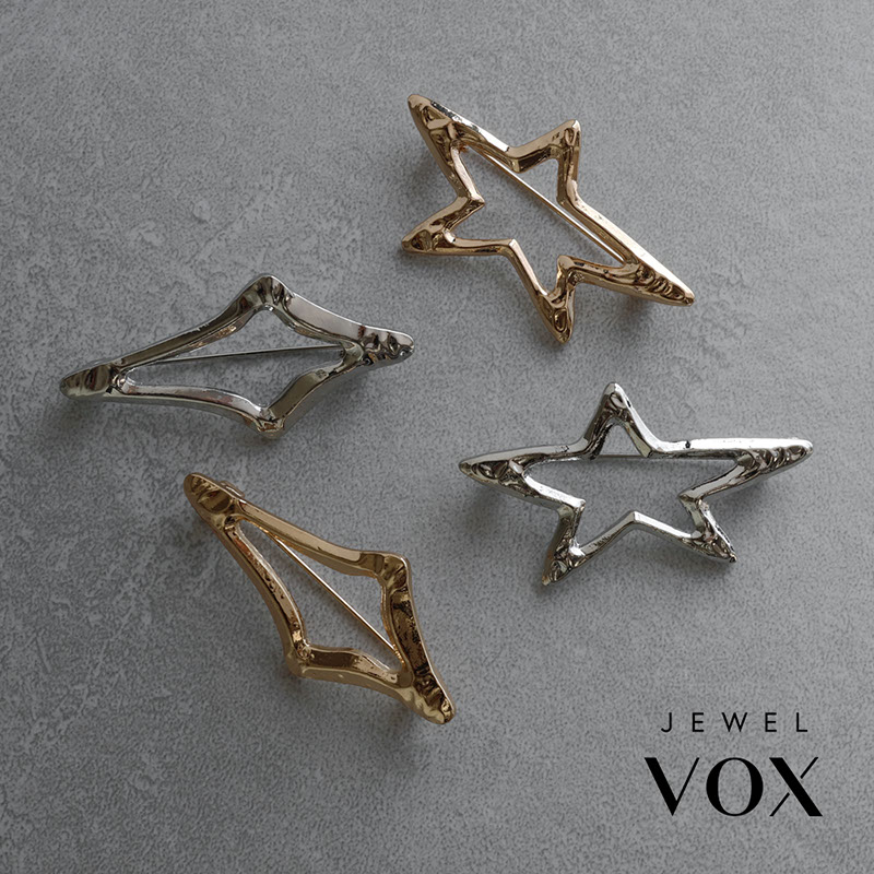 Jewel VOX ブローチ ストールピン レディース スター 星 ひし形 ダイヤ