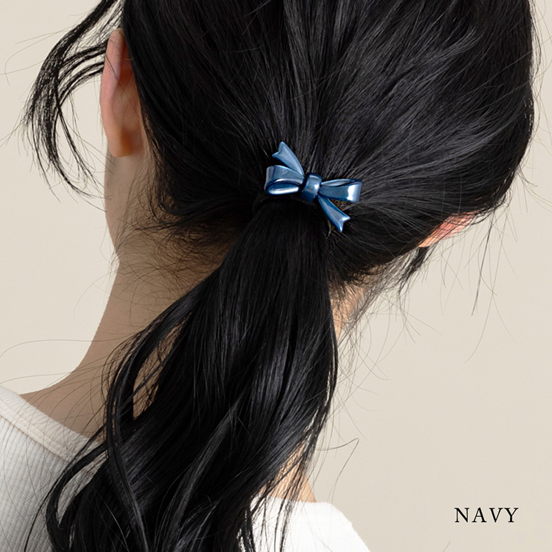 お買得】ヘアゴム ヘアアクセ ヘアポニー べっこう ネイビー デイリー ブラウン レディース カジュアル 黒ゴム リボン まとめ髪 レディースアクセサリー 