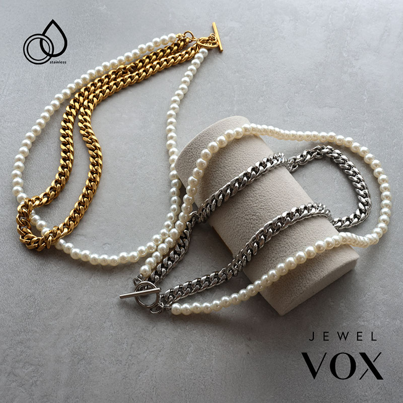 ▽アクセサリー100点以上　ネックレス　リング　メッキ　ブローチ　SILVER Jewel VOX ネックレス レディース ショート ステンレス製 金属