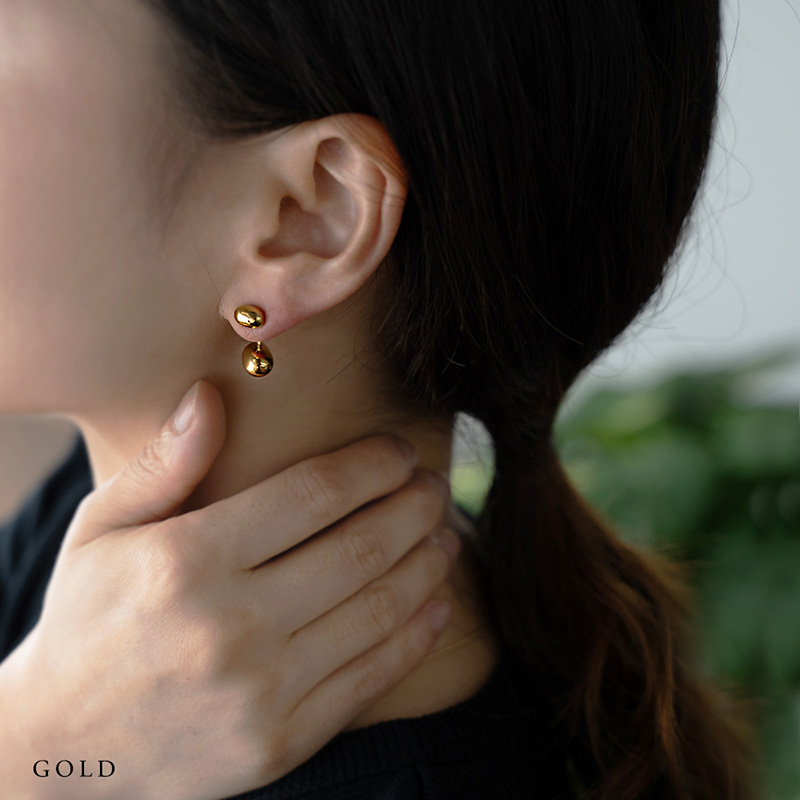 Jewel VOX ピアス レディース メタルボール 2WAY ビーンズ 楕円 金属