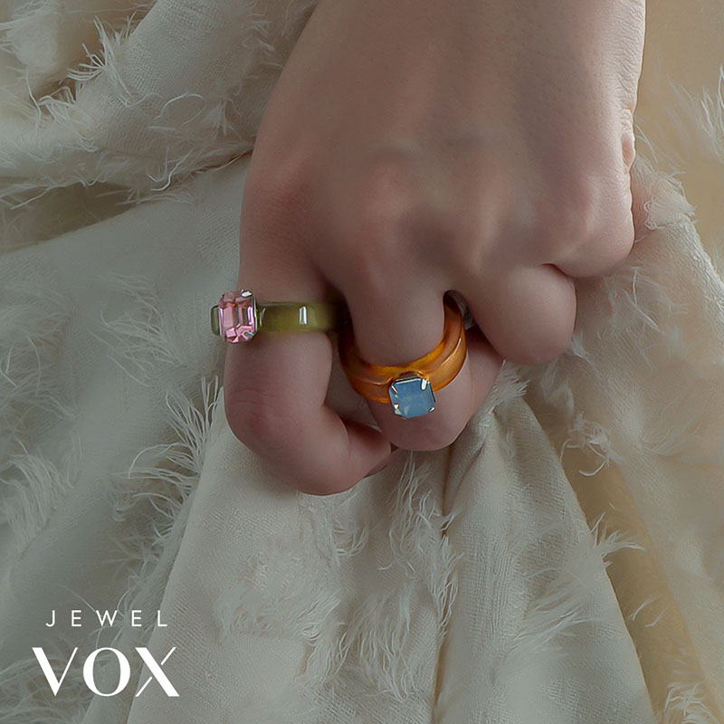 Jewel VOX リング 指輪 レディース アクリル ストーン グリーン