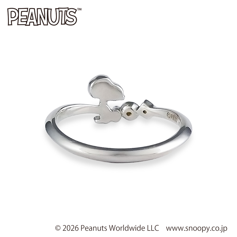 PEANUTS K10 スヌーピーリング イエローサファイア ホワイトゴールド