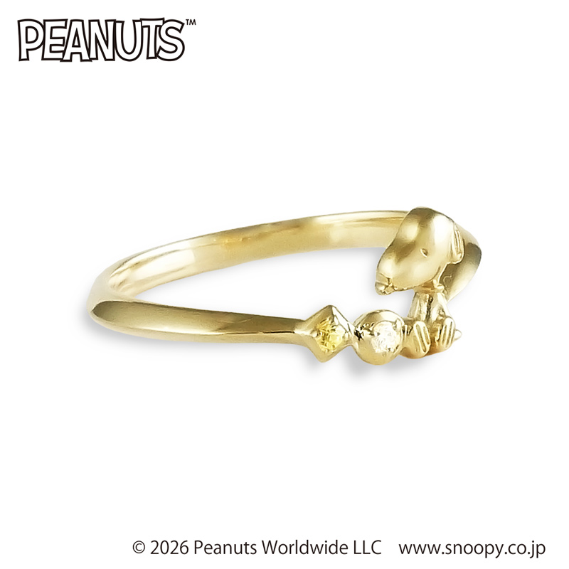 PEANUTS K10 スヌーピーリング イエローサファイア イエローゴールド