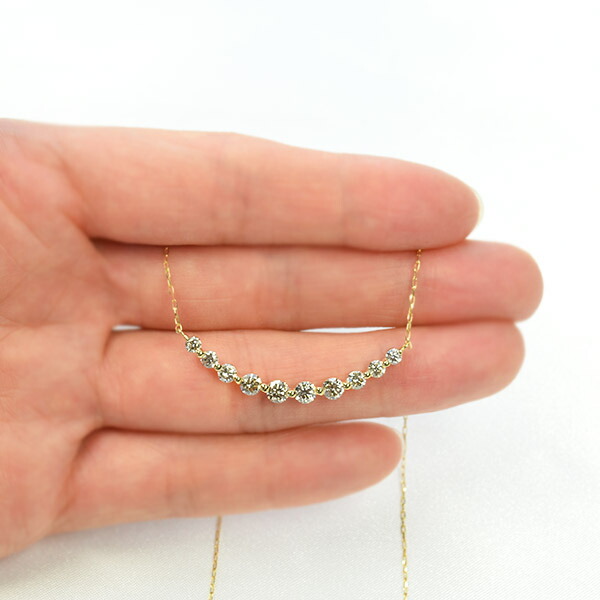 1カラット ダイヤモンド スマイル ネックレス 1.0ct K18