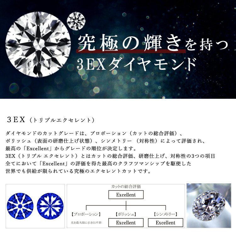 ダイヤモンド ネックレス 一粒 0.5ct 6本爪 プラチナ Pt900 トリプル