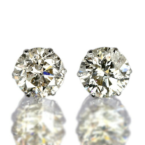 ダイヤモンド ピアス 一粒 1.5ct プラチナ Pt900 6本爪 0.75