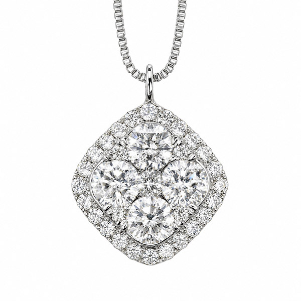 k18 ダイヤモンド0.11カラット　ホワイトゴールドネックレス ダイヤモンド ネックレス 0.7ct K18 ホワイトゴールド スクエア ひし形