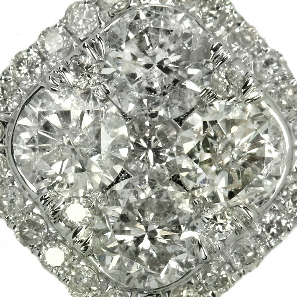 ダイヤモンド ネックレス 0.7ct K18 ホワイトゴールド スクエア ひし形