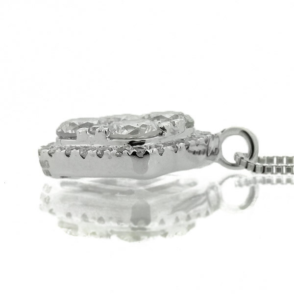 ダイヤモンド ネックレス 0.7ct K18 ホワイトゴールド スクエア ひし形