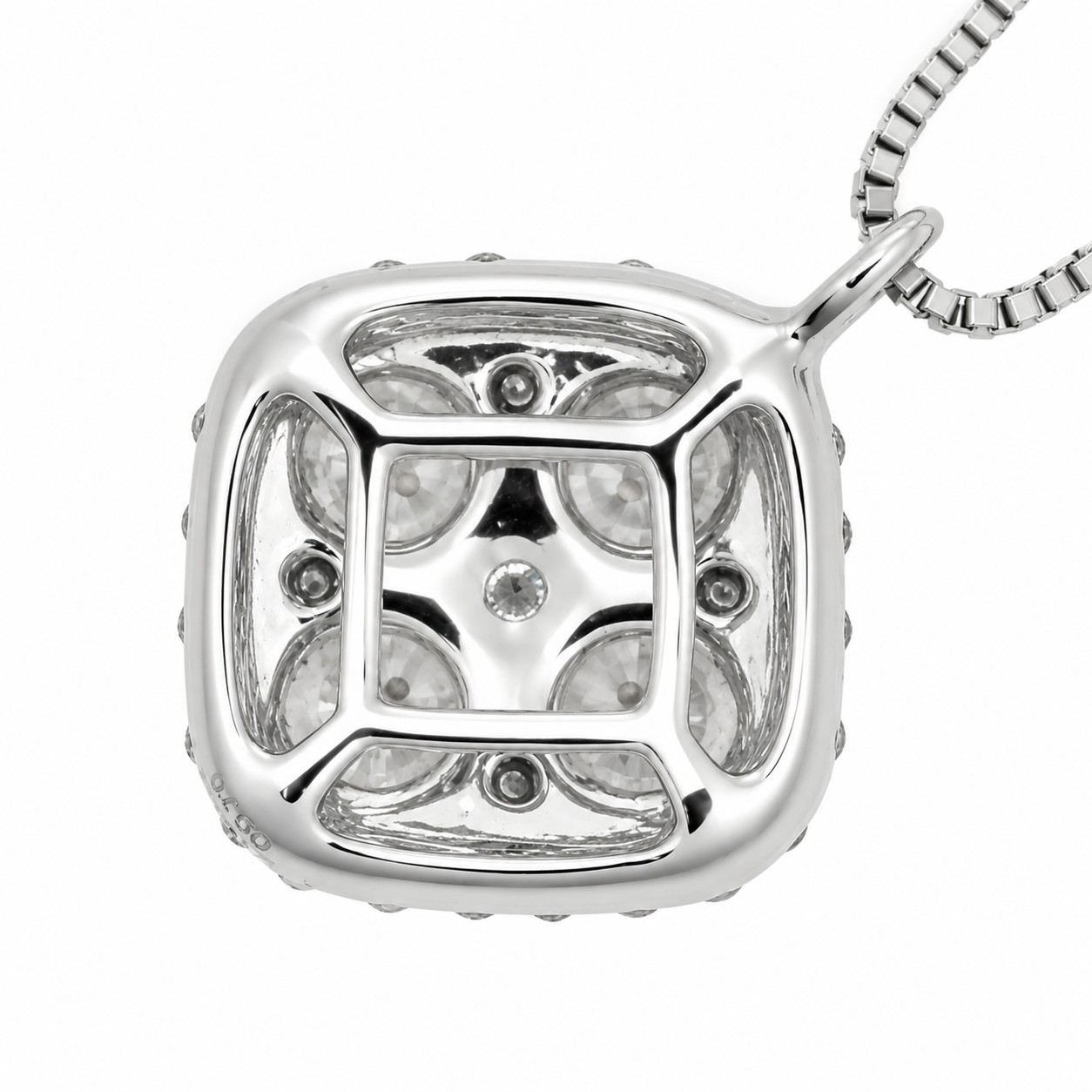ダイヤモンド ネックレス 0.7ct K18 ホワイトゴールド スクエア ひし形
