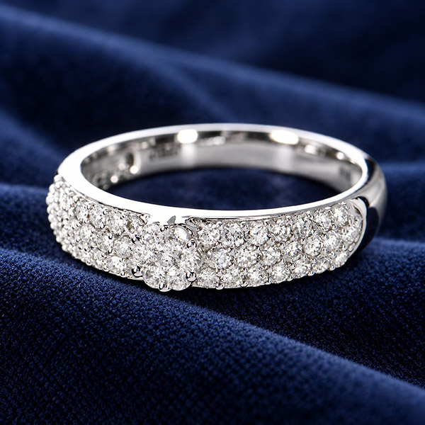ダイヤモンド リング パヴェ K18 ホワイトゴールド 0.5ct パヴェ 