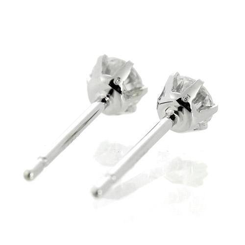ダイヤモンド ピアス 一粒 0.3ct プラチナ Pt900 6本爪 0.15×0.15ct