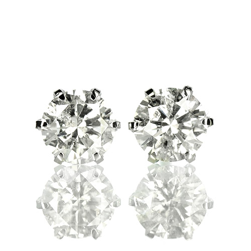 ダイヤモンド ピアス 一粒 0.5ct プラチナ Pt900 6本爪 0.25×0.25ct
