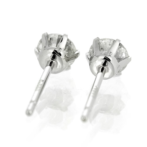 ダイヤモンド ピアス 一粒 0.5ct プラチナ Pt900 6本爪 0.25×0.25ct 