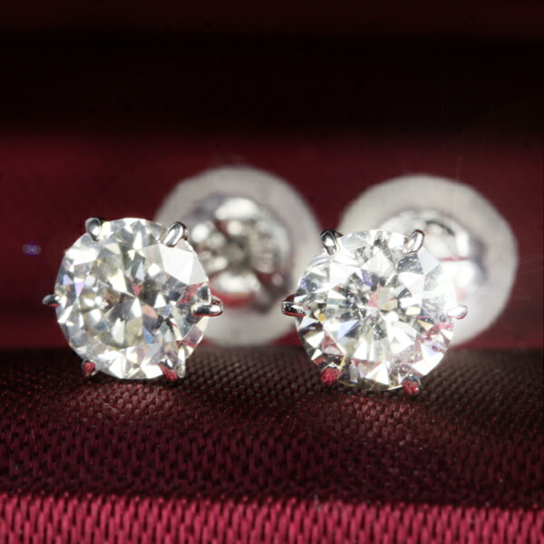 新品！PT サファイヤピアス計0.6ct（0.3×2） 0.6ct ダイヤモンド ピアス 0.3×0.3ct Pt900 プラチナ Fカラー
