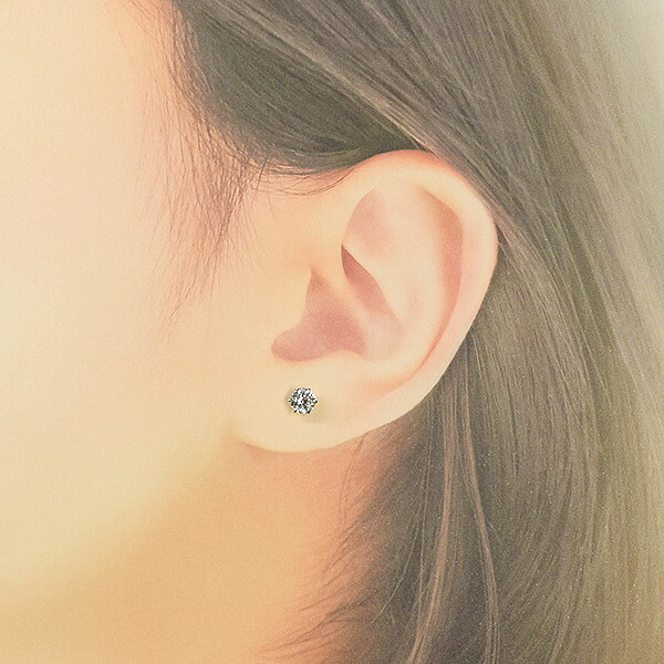 ダイアピアス 0.3カラットPT ダイヤモンドピアス 一粒ダイヤ 計 0.3ct Pt900 プラチナ ピアス