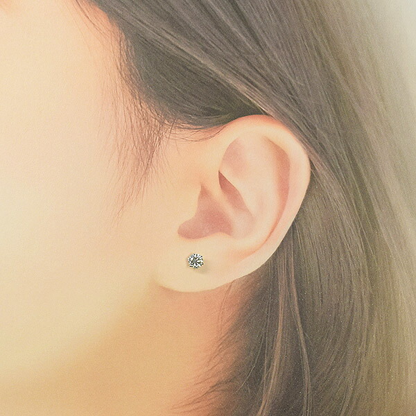 0.6ct ダイヤモンド ピアス 0.3×0.3ct Pt900 プラチナ Gカラー SI1