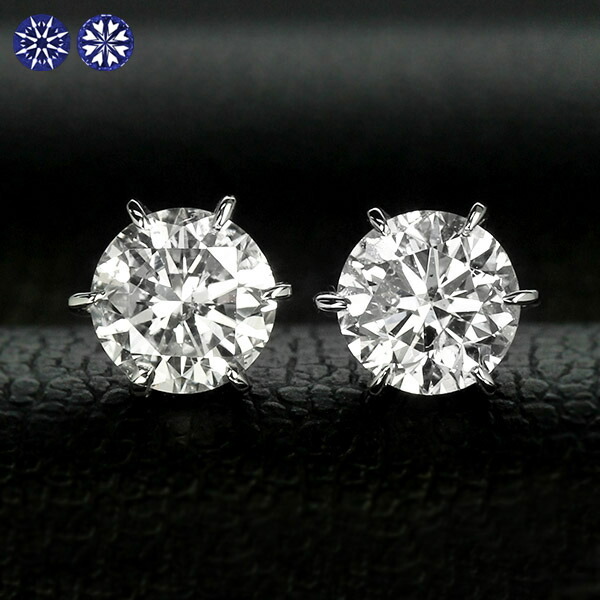 ダイヤモンド ピアス0.8ct 0.4×0.4ct Pt900 プラチナ ハートアンド 