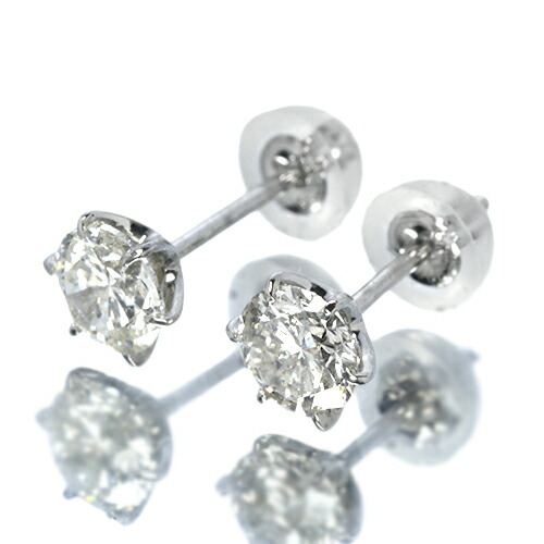 0.8ct ダイヤモンド ピアス 0.4×0.4ct Pt900 プラチナ Fカラー